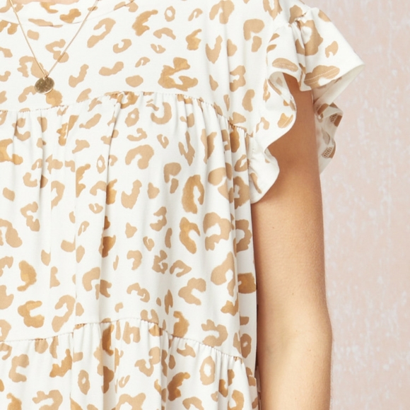 Leopard Print Babydoll Dress NWT - Picture 6 of 7